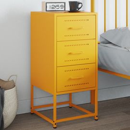 Vidaxl Table De Chevet Jaune Moutarde 36x39x78 Cm Acier