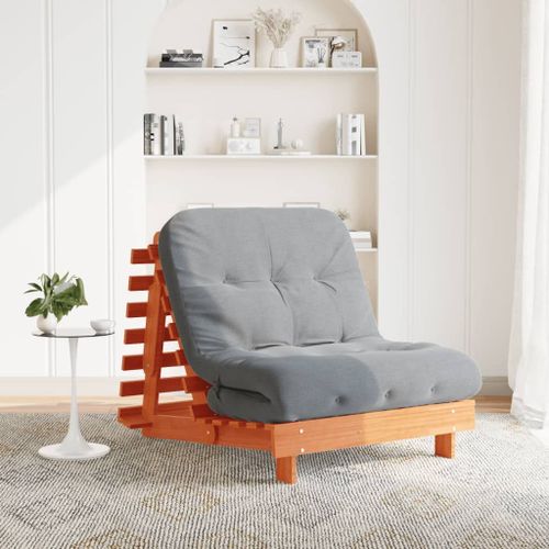 Vidaxl Canapé-Lit Futon Avec Matelas 80x206x11 Cm Bois Massif De Pin