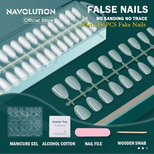 Faux Ongles À Pression En Acrylique, Pointes Transparentes Ou Mates, Consommable D'extension Pour Manucure, 240 Pièces Par Boîte 