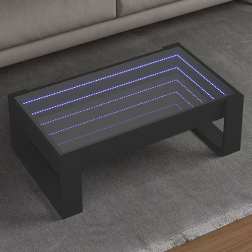 Vidaxl Table Basse Avec Led Infini Noir 90x53x30 Cm