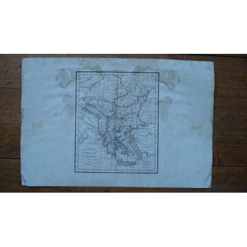 Gravure Carte Geographique Par Felix Delamarche "Turquie D'europe 1813"