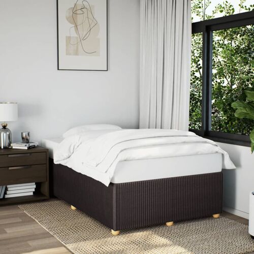 vidaXL Cadre de lit sans matelas marron foncé 120x190 cm tissu
