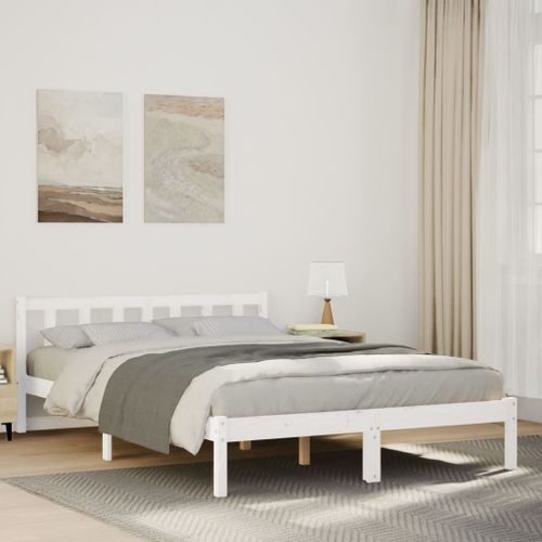 Vidaxl Cadre De Lit Extra Long Sans Matelas 160x220 Cm Bois Massif Pin