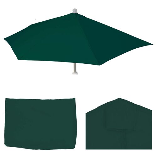 Housse De Rechange Pour Parasol Demi-Rond Parla, Housse De Rechange Pour Parasol, 300cm Tissu/Textile Uv 50+ 3kg   Vert