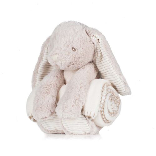 Peluche Lapin Et Sa Couverture - Mm034 - Beige