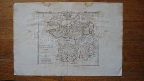Gravure Carte Geographique Par Felix Delamarche "Gallia Antiqua 1820"