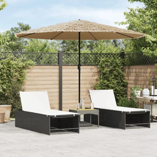 Vidaxl Parasol De Jardin Avec Led Et Mât En Acier Marron 324x324x247cm