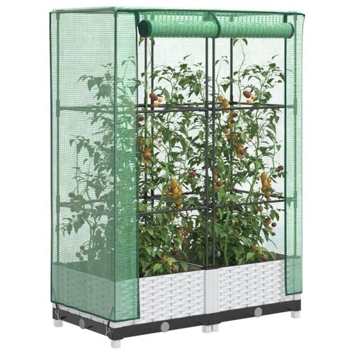 Vidaxl Jardinière Surélevée Avec Housse Aspect Rotin 80x40x123 Cm