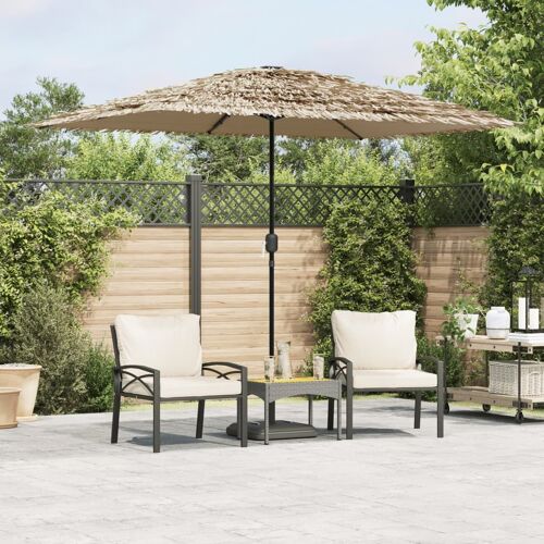 Vidaxl Parasol De Jardin Avec Led Et Mât En Acier Marron 248x248x248cm