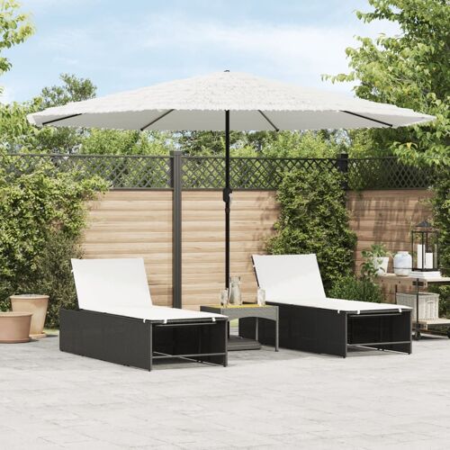 Vidaxl Parasol De Jardin Avec Mât En Acier Blanc 388x388x248 Cm