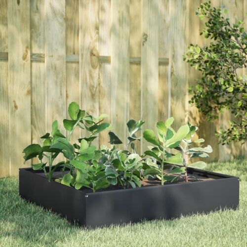 Vidaxl Lit Surélevé De Jardin Anthracite 100x100x33,5 Cm Acier