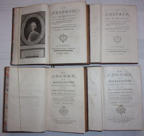 Oeuvres Complètes D'helvétius - Tomes I Et Ii : De L'esprit, Suivi Du Bonheur, Tomes Iii Et Iv : De L'homme, De Ses Facultés Intellectuelles Et De Son Éducation.
