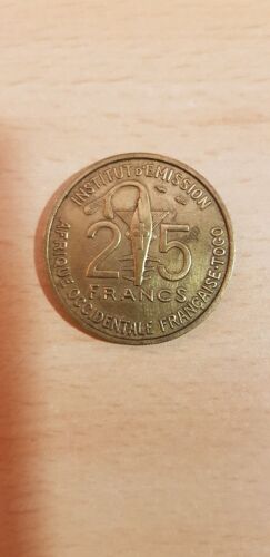 Monaie Coloniale Pièce De 25 Francs Afrique Occidentale Française