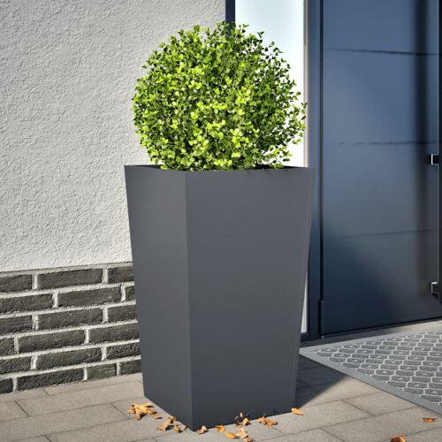 Vidaxl Jardinière Anthracite 45x45x75 Cm Acier