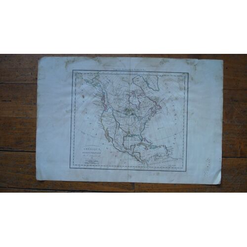Gravure Carte Geographique Par Felix Delamarche "Amerique Septentrionale 1811"