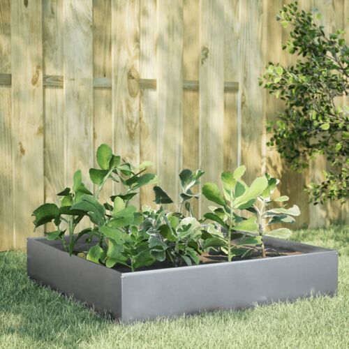 Vidaxl Lit Surélevé De Jardin 100x100x33,5 Cm Acier Inoxydable