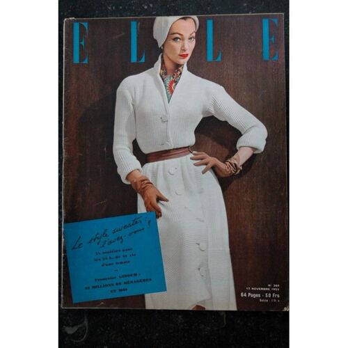 Elle 364 17 Nov. 1952 - Tricot Renée Collard - Limelight Chaplin - F. Giroud - Le Style Sweater - 64 Pages Fashion Vintage