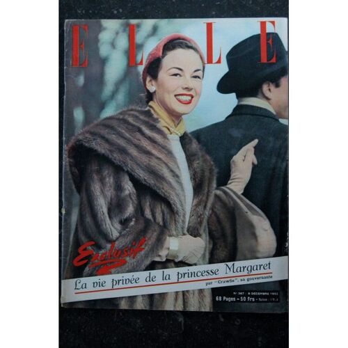 Elle 367 8 Déc. 1952 - Manteau Vison Brunswick - Margaret - F. Giroud Usa - 68 Pages Fashion Vintage