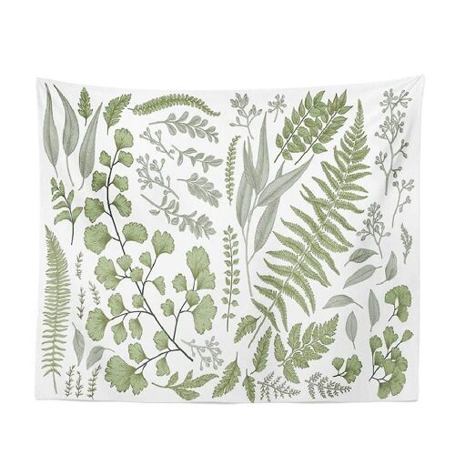 Botanical Tapestry Floral Green Wall Hanging Tapestry,Decorative Tapestry for Bedroom Living Room D