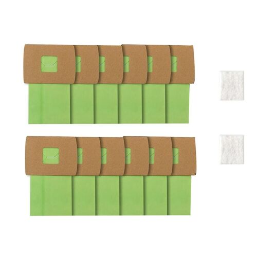 12 Pack PKBB12DW Type Canister Vacuum Bags Replacement for XL Buster B Vacuum Bags with 2 Motor Fil