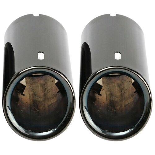 2x Titanium Black Car Exhaust Pipes Tail Tips For E90 E92 325 328i 3 Series
