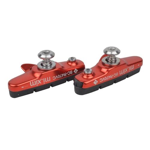 Xim 1pair Road Bike Brake Pads Rubber Bicycle Holder Shoes Blocks C Clamp Parts Red