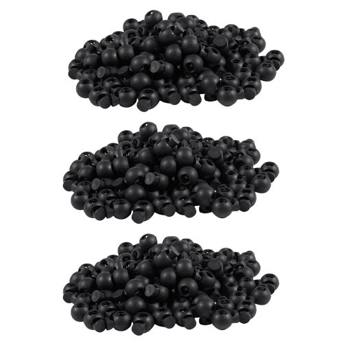 300 Piece Cord Stopper DIY Black Plastic Connector Cord Lock Stopper Switch Cover