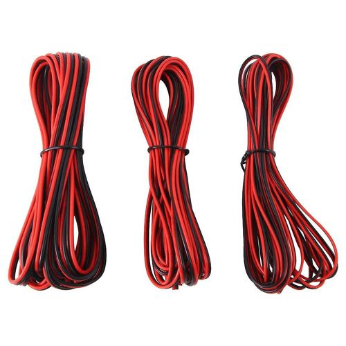 2 broches 12V 5M fil électrique 22/20 / 18AWG câble d'extension de bande LED pour haut-parleurs connecteur de batterie audio 3PCS