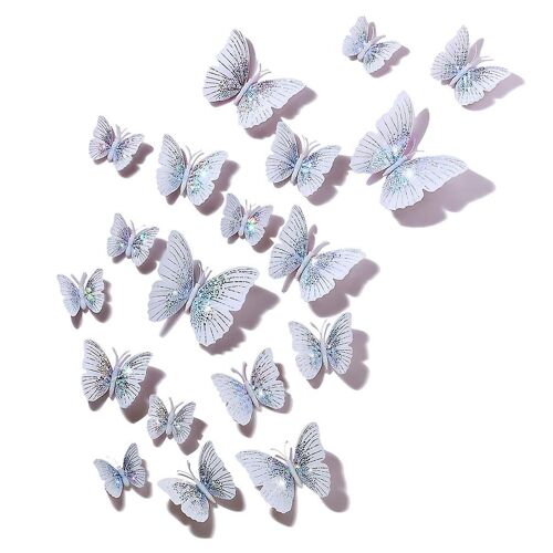 48Pcs Glitter 3D Butterfly Wall Stickers Removable Wall Decals Bling Lively Butterfly Wall Mural fo