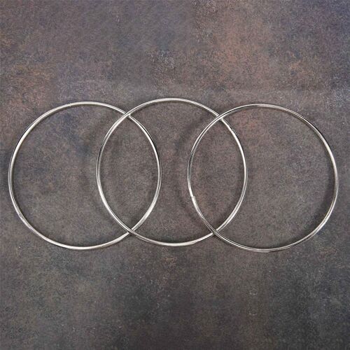 12 Pcs 4 Pouces Argent Métal Anneaux Créoles Anneau En Macramé Pour Attrape-Rêves, Macramé Et
