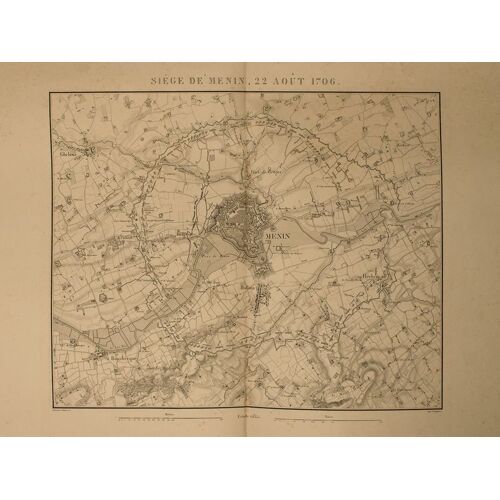 Siège De Menin - 22 Août 1706 [ Tiré De L'atlas Des Mémoires Militaires Relatifs À La Succession D'espagne Sous Louis Xiv. Extraits De La Corresponda