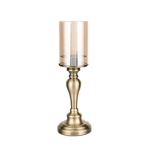 Metal Candelabra Retro Glass Candlestick Tea Lights Candle Holder,for Candlelight Dinner Wedding Gi