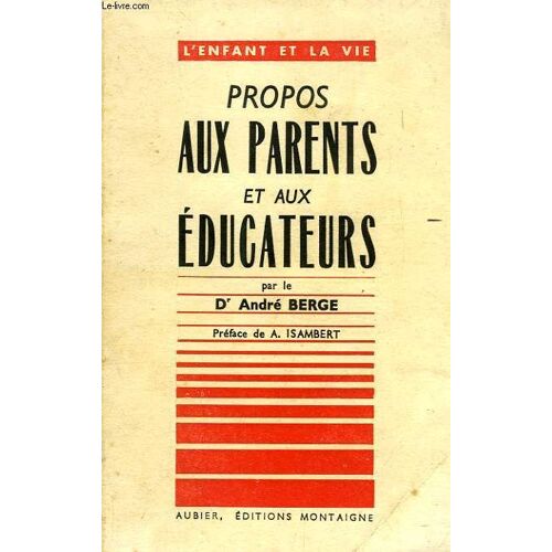 Propos Aux Parents Et Aux Educateurs