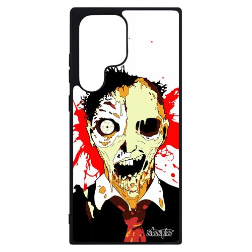 Coque Samsung S23 Ultra silicone zombie halloween mort vivant telephone Orange eclaboussure tache horreur unique antichoc de galaxy