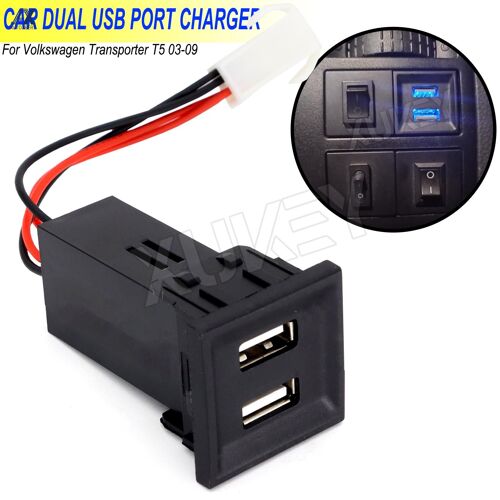 Adaptateur De Charge De Téléphone Pour Vw Transporter T5 2003-2009, Chargeur De Port Usb De Voiture, Prise De Téléphone Portable, Alimentation, 2,1 A, 12v "Nipseyteko"