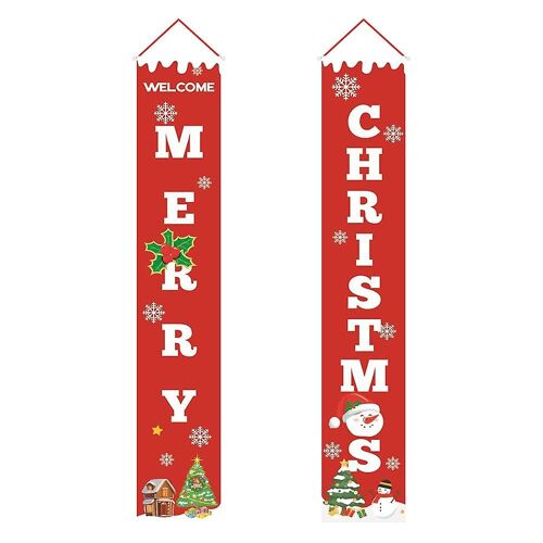 Joyeux Noël Bannière Noël Porche Cheminée Mur Signes Drapeau pour Décorations De Noël En Plein Air
