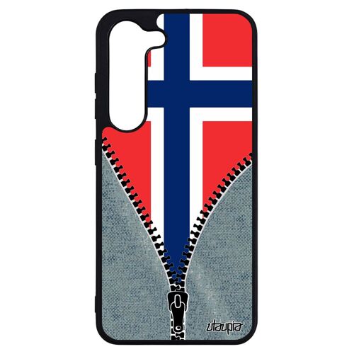 Coque Drapeau Norvege Norvegien S23+ Plus Silicone Jeux Olympiques Metal Gel Caoutchouc Euro Foot Jo Basket Case De Samsung Galaxy