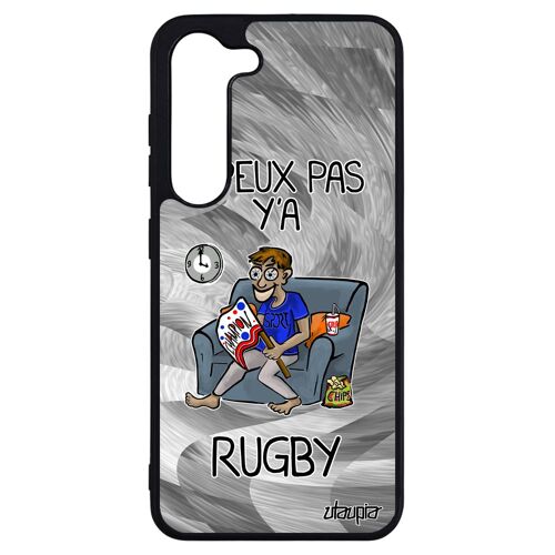Coque Silicone Samsung Galaxy S23+ Plus J'peux Pas Y'a Rugby Gris Texte Motif Smartphone Je Telephone Jpeux Portable Humoristique De