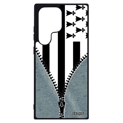Coque Samsung S23 Ultra Silicone Drapeau Bretagne Breton Foot Gwenn Ha Du Mobile Telephone Unique Housse Metal Basket Jeans Galaxy