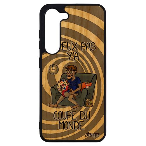 Coque j'peux pas y'a coupe du monde Samsung Galaxy S23+ Plus bois silicone noir humoristique drole case supporter sport foot basket