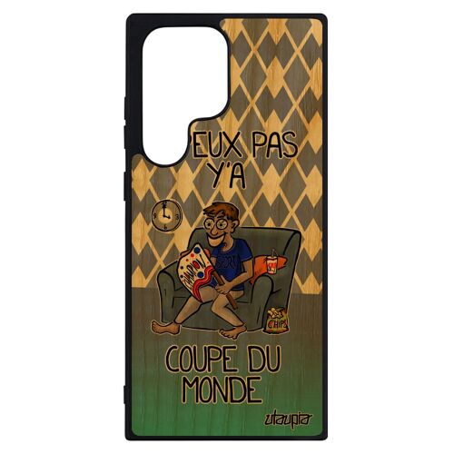 Coque Samsung S23 Ultra bois silicone j'peux pas y'a coupe du monde rugby violet etui smartphone hand humour foot drole je de galaxy