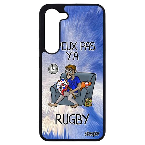 Coque antichoc pour Samsung Galaxy S23+ Plus silicone j'peux pas y'a rugby comique bleu motif telephone personnalisé supporter je de
