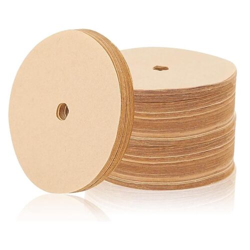 400 Pcs Filtres à café percolateur non blanchis, filtre en papier à café jetable de 3,75 pouces, filtres à café à disque couleur bois