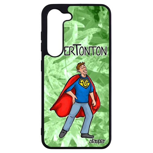 Coque en silicone Samsung Galaxy S23+ Plus super tonton bd TPU unique de protection humour texte heros drole comics oncle etui vert