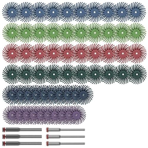 66 Pièces Kit De Disque À Poils Radiaux De 1 Pouce Avec 1/8 Po Pour Outils Rotatifs, Brosse Abrasive De Détail Pour Bijoux