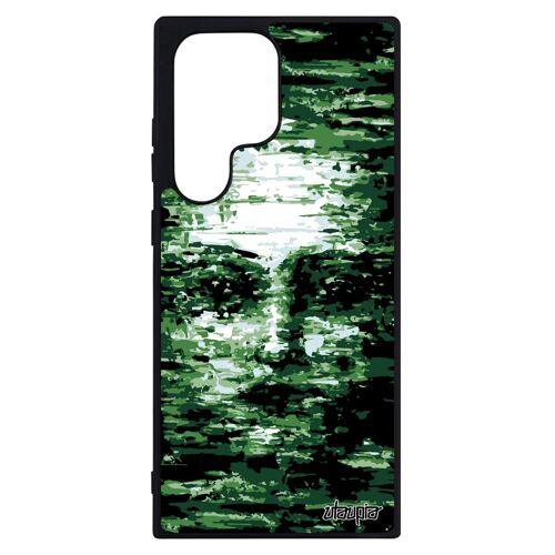 Coque S23 Ultra silicone portrait art cover peinture Vert housse artistique visage smartphone etui femme telephone de Samsung galaxy