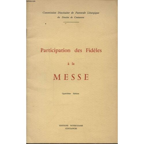 Participation Des Fideles A La Messe
