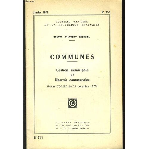 Communes - Gestion Municipales Et Libertes Communales