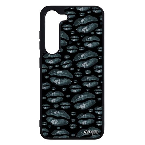 Coque Bouche Samsung Galaxy S23 Silicone Portable Clope Gris 4g Telephone Femme Love Cigarette Bisou Antichoc Levres Made In France