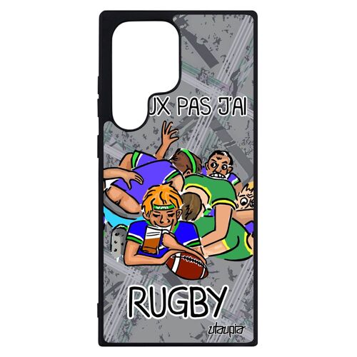Coque Silicone Pour Galaxy S23 Ultra Humour J'peux Pas J'ai Rugby Humour Rigide Humoristique Sport Bande Dessinée Drole Etui Samsung